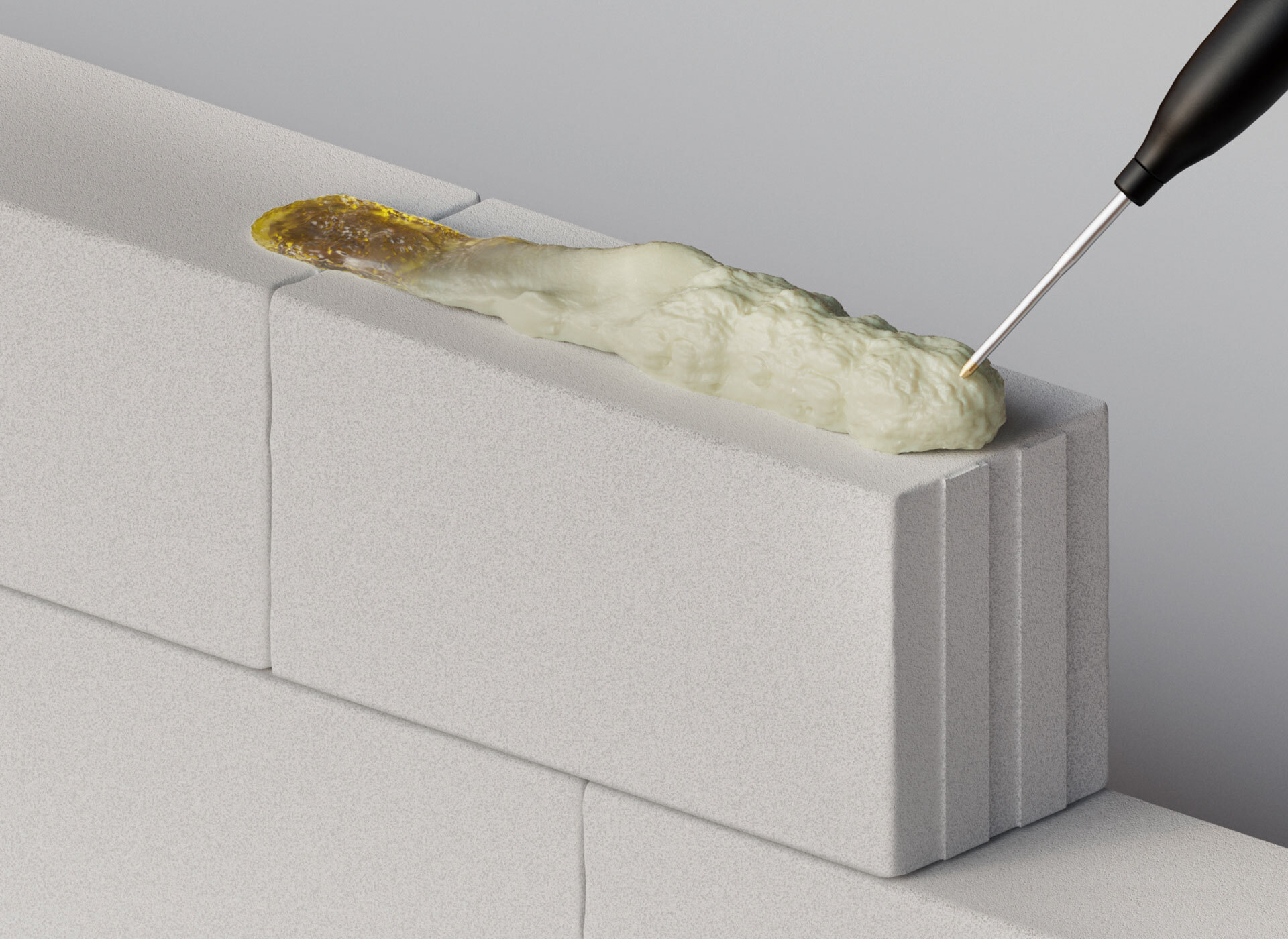 Glue on a white brick