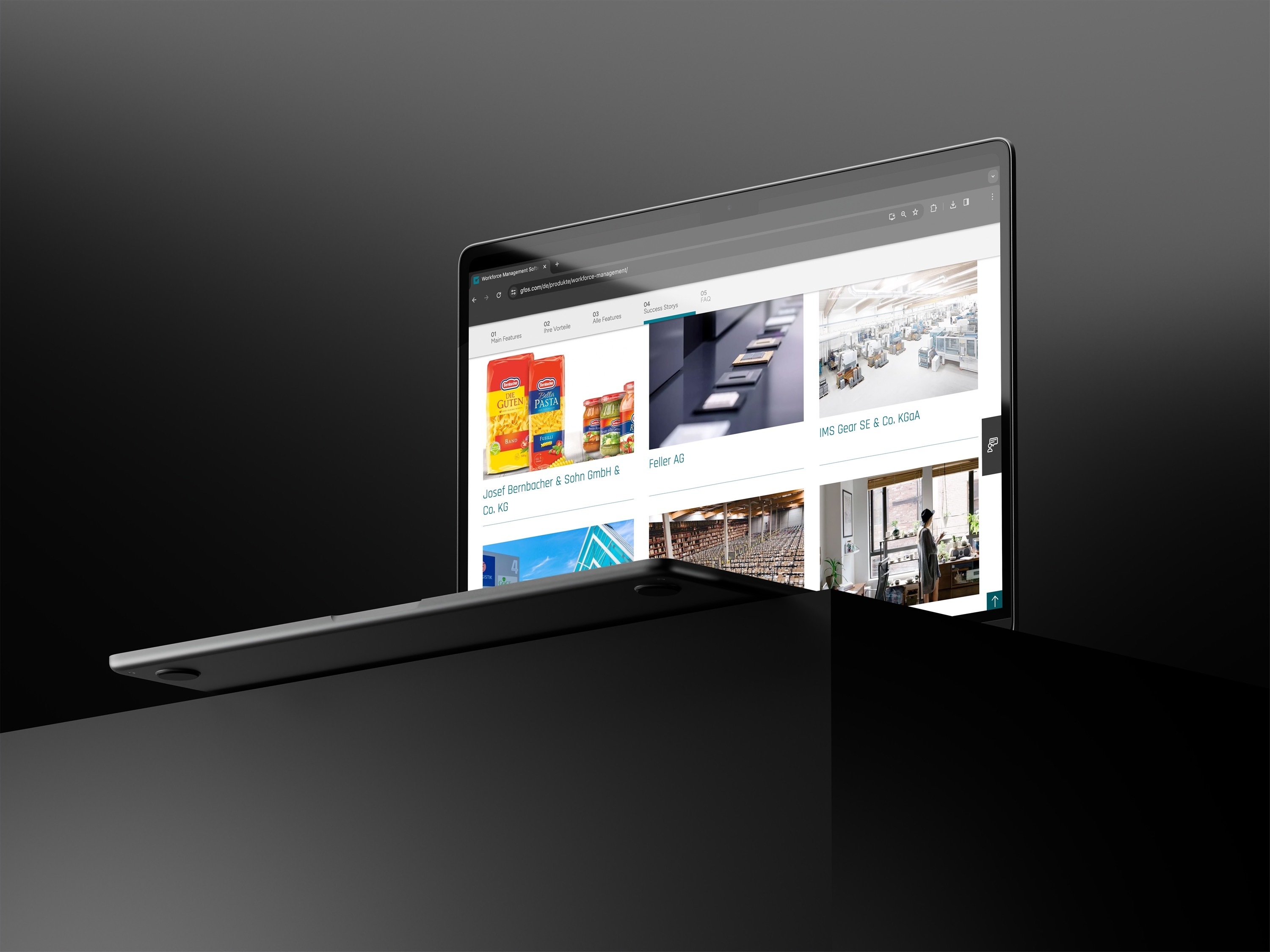 Website mockup on a MacBook display