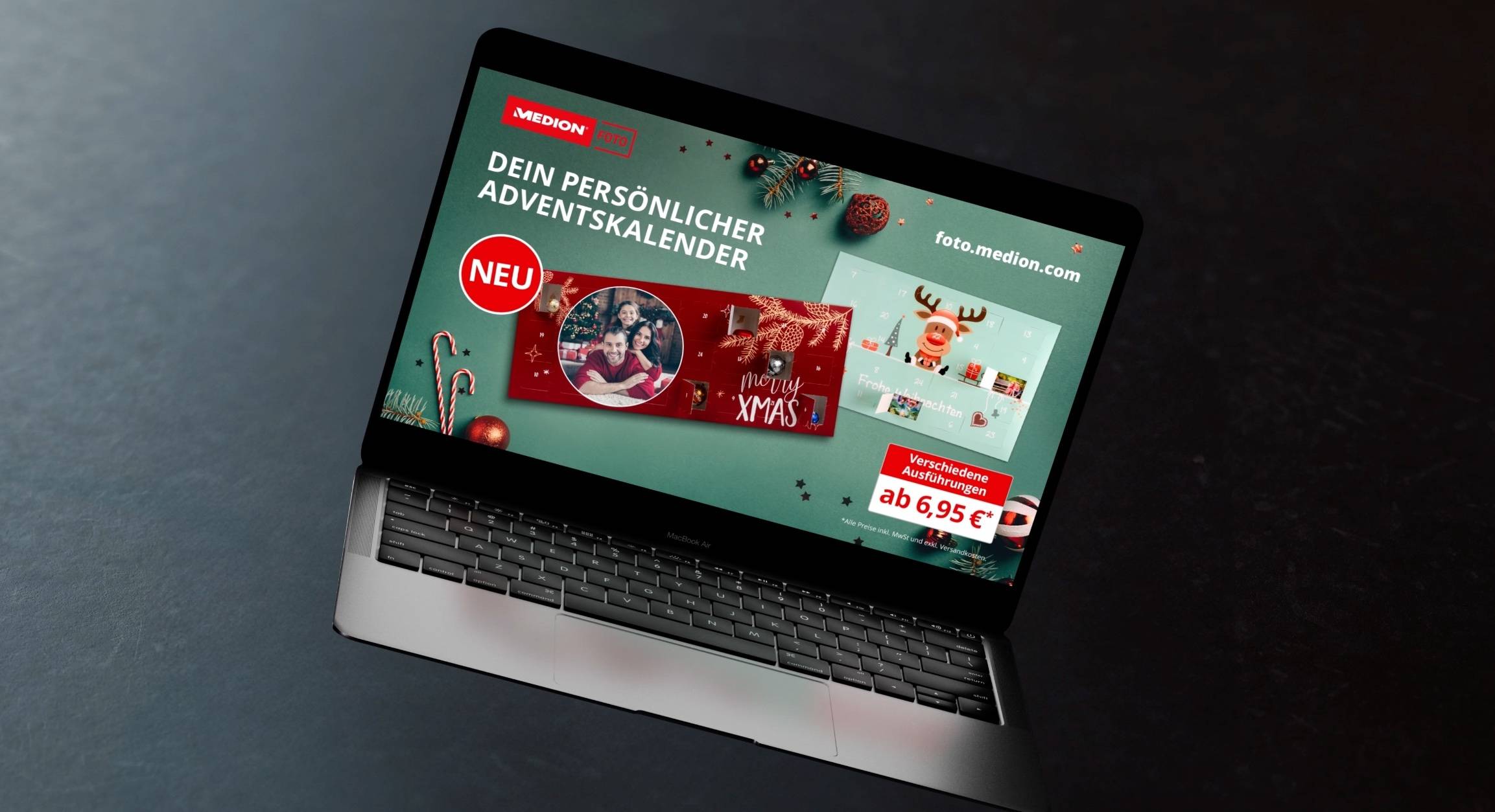Medion Advent Calendar Mockup on a MacBook